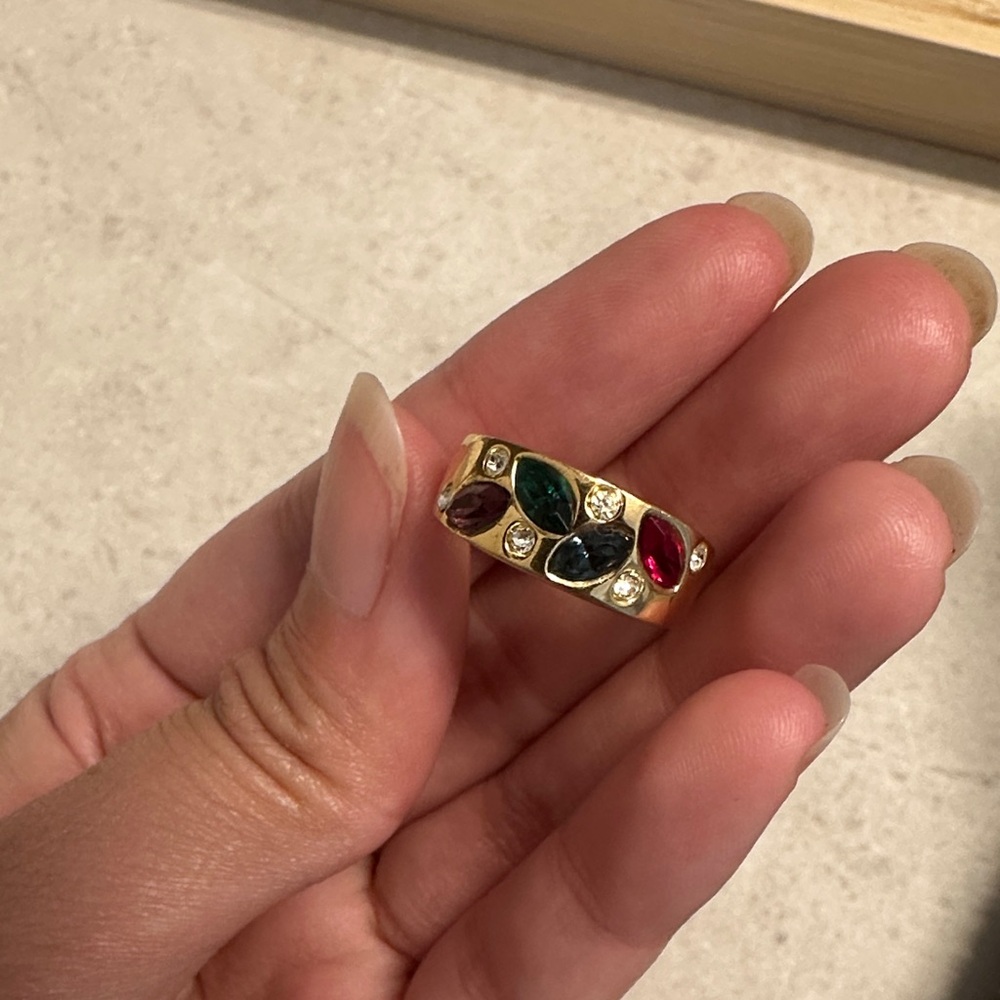 Gold Multicolor Gemstone Ring